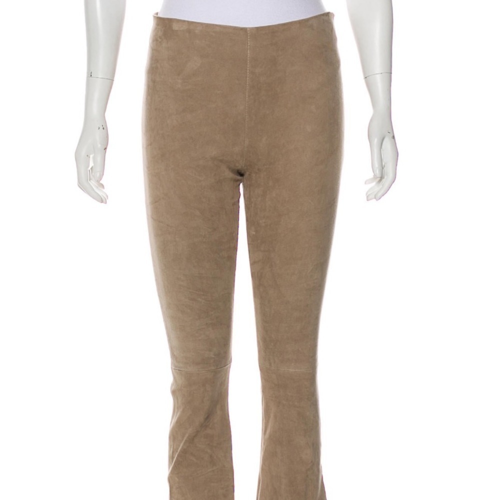 Sablyn Suede Leather Flared Pants - taupe - perfect condition - Picture 5 of 5